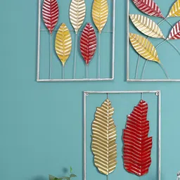 Amaya Decors Red & Yellow 3 Pieces Metal Wall Hangings-image-27