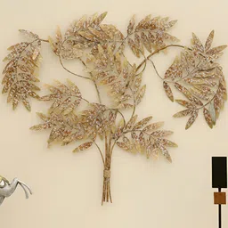 vedas Gold Toned & Brown Textured Metal Abstract Wall Decor-picture-23