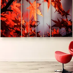 Casperme Red & Yellow 6 Pcs Wooden Modern Art Wall Art-image-35