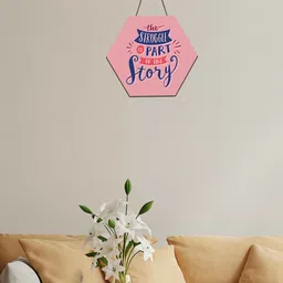 SAF Pink & Blue Motivational Printed Hexagon Wall Hanging-picture-31
