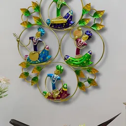 RSN Green & Blue Rajasthani Musician Doll Framed Wall Hanging-picture-19