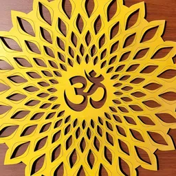 World Wide Kart Gold Toned Wooden Om Round Om Chakra Hanging Wall Decor-picture-26