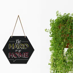 SAF Black & Yellow Motivational Printed Hexagon Wall Hanging-picture-37