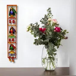 PRANJALS HOUSE Red & Blue Metal 3 Doll 3D Metal Frame Wall Decor-image-9