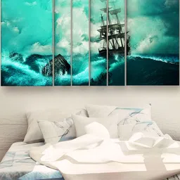 Casperme Green & Black 6 Pcs Wooden Modern Wall Art-picture-16