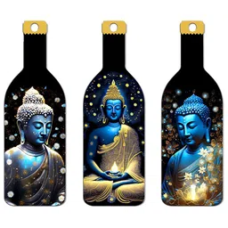 SEHAZ ARTWORKS 3-Pcs Blue & Black Printed Living Room Decor Wall Hangings-image-61