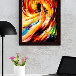 Tamatina Yellow & Red Woman In Tango Printed Wall Art-image-2