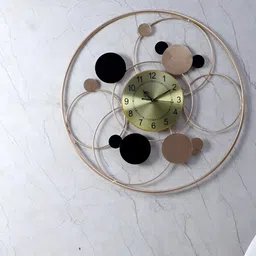 Amaya Decors Black & Gold Round Ring Wall Clock-picture-10