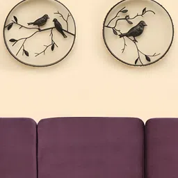 vedas Black & Beige 2 Pieces Textured Metal Abstract Wall Decors-picture-38