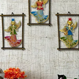 ANSHIKA INTERNATIONAL 3-Pcs Beige & Blue 3 Pari Frame Hanging Wall Decor-image-94