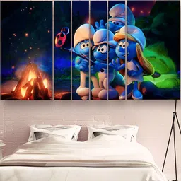 Casperme Blue & Black 6 Pieces Wooden Kids Wall Painting-picture-20