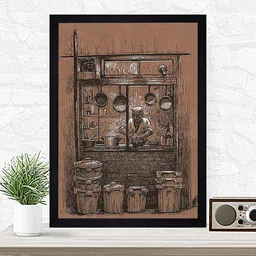Gallery99 Brown Tea Shop Framed Wall Art-picture-38