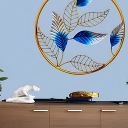 PRANJALS HOUSE Blue Metal Hangings Wall Decor-picture-22