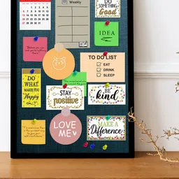 Art Street Black  & Blue Notice Board Bulletin Board Wall Decor-image-38