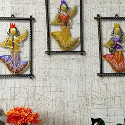 PRANJALS HOUSE 3 Pieces Red Metal Hangings Wall Decor-image-58