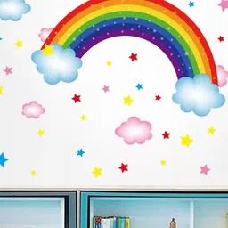 Jaamso Royals Blue & Red Rainbow Self-Adhesive Wall Sticker-image-27