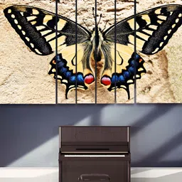 Casperme Beige & Black6 Pieces Butterfly Wooden Framed Painting Wall Art-image-52