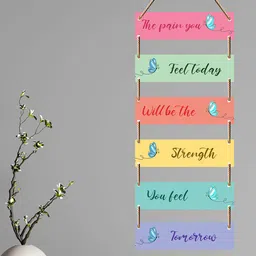 SAF Pink & Green Printed Motivational Quotes Wooden Wall Hanging-picture-25