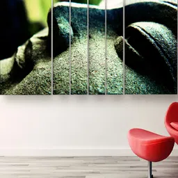 Casperme Green & Grey 6 Pieces Buddha Wooden Painting Wall Art-image-41