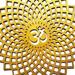 World Wide Kart Gold Toned Wooden Om Round Om Chakra Hanging Wall Decor-picture-13