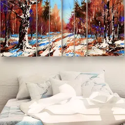 Casperme Blue & Orange 6 Pieces Wooden Modern Painting Wall Arts-image-39