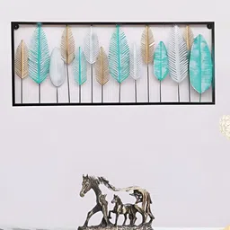 Amaya Decors Blue & White Metal Rectangular Wall Decor-picture-26