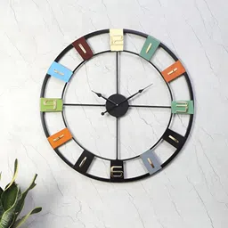 Amaya Decors Black Rounded Contemporary Wall Clock-picture-4