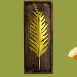 ANSHIKA INTERNATIONAL Beige & Brown Leaf-Design Metal Wall Hanging-image-99