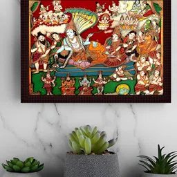 Tamatina Red & Beige Printed Wooden Wall Art-picture-27