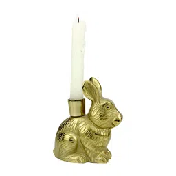 Hind Decor Gold-Toned Bunny Candle Holder-image-98