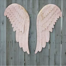 VAS collection home White 2 Pieces Textured Wooden Hanging Wall Decor-picture-39