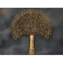 Exotic India Yellow Brass Tree Wall Hanging-picture-18