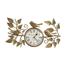 HANDICRAFTS PARADISE Gold-toned Textured Bird Shaped Contemporary Wall Clock image 3