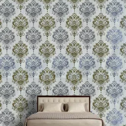 Jaamso Royals Blue & Green Self Adhesive Removable Wallpaper image 2