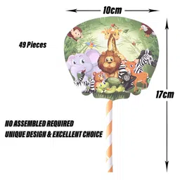 Kuber Industries 49 Pieces Green & Yellow Cupcake Toppers image 3