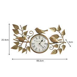 HANDICRAFTS PARADISE Gold-toned Textured Bird Shaped Contemporary Wall Clock image 5