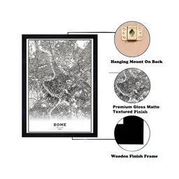 Gallery99 Black & White Rome Texture Paper Framed Wall Art image 4
