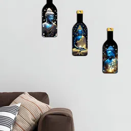 SEHAZ ARTWORKS 3-Pcs Blue & Black Printed Living Room Decor Wall Hangings image 4