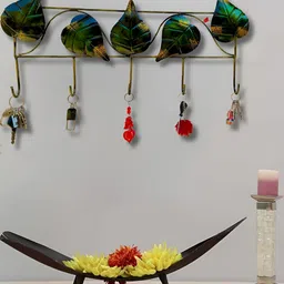 PRANJALS HOUSE Green 5 Hooks Metal Key Holder image 5