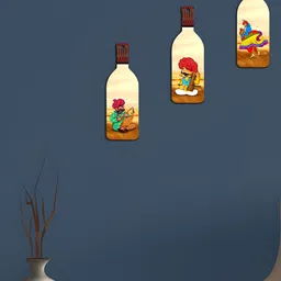 SEHAZ ARTWORKS 3-Pcs Green & Yellow Printed Living Room Decor Wall Hangings image 3