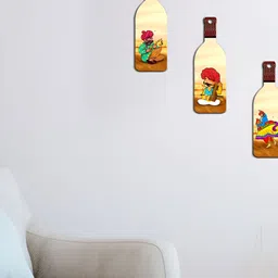 SEHAZ ARTWORKS 3-Pcs Green & Yellow Printed Living Room Decor Wall Hangings image 4