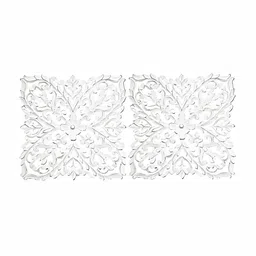 VAS collection home 2-Pcs White Textured Wooden Wall Decors image 3