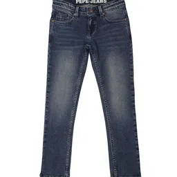Pepe Jeans Boys Blue Slim Fit Mid Waist Light Fade Stretchable Jeans image 1