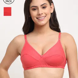 Friskers Red & Orange Set of 2 Balconette Bra-image-63