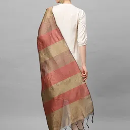 Indo Era Red & Golden Woven Design Dupatta image 2