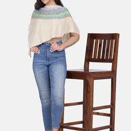 Saanjh Women Cream Self Design image 2