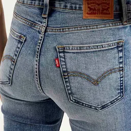 levi's Women's 724 Blue Straight Fit High Rise Jeans image 4