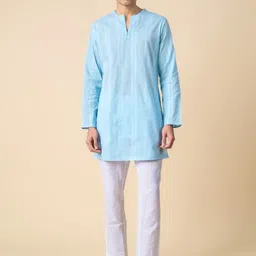 Tasva Men Woven Design Striped Pure Cotton Kurta with Pyjamas Set-picture-28