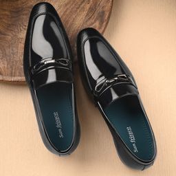San Frissco Men Textured Formal Horsebit Loafers-picture-45