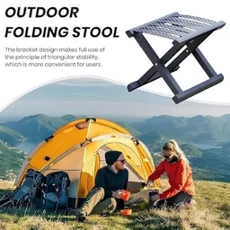 TADU Indoor Outdoor Folding Stool for Rest Camping Travelling Foldable Plastic Stool Heavy Duty Camping Chair for Adults Fishing Hunting Sitting Large Seat for Heavy Weight People (1Pcs) image 5